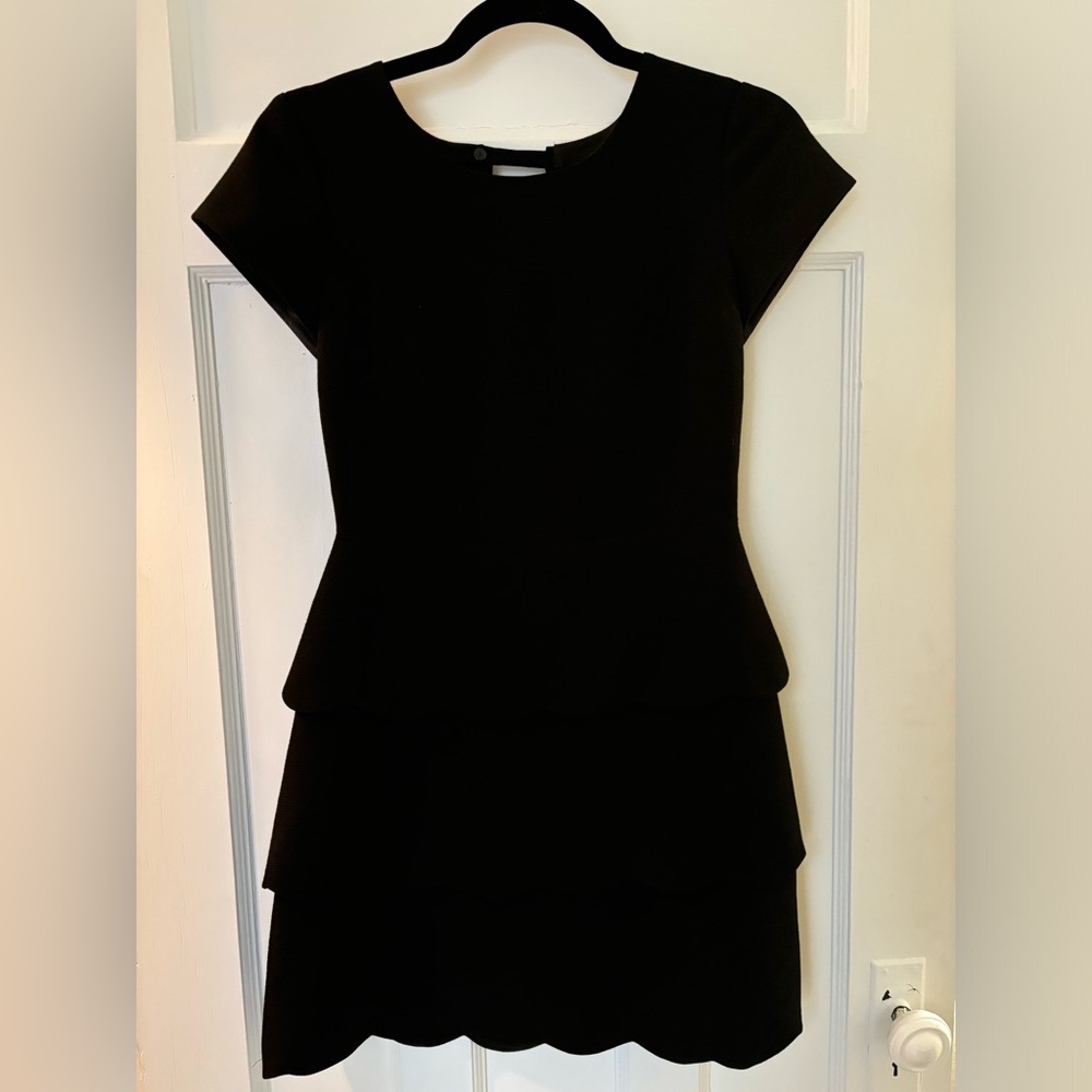 Black Layered Cap-sleeve Mini Dress - Club Monaco, Size Small
